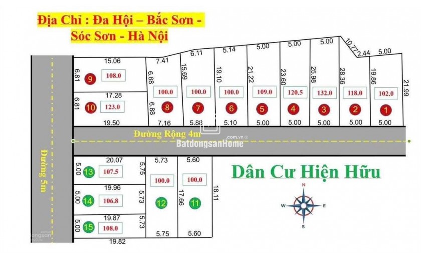 Chỉ  680 Triệu/ Lô Đất Sổ Đỏ, Full Thổ Cư  tại Sóc Sơn, Hà Nội